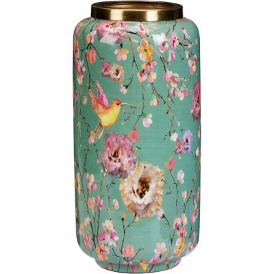 H & S COLLECTION Váza s květinovým potiskem 30 cm zelená KO-A67825410 – Hledejceny.cz