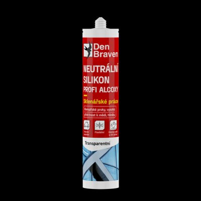 DEN BRAVEN Neutrální silikon PROFI ALCOXY transparentní 280 ml – Sleviste.cz