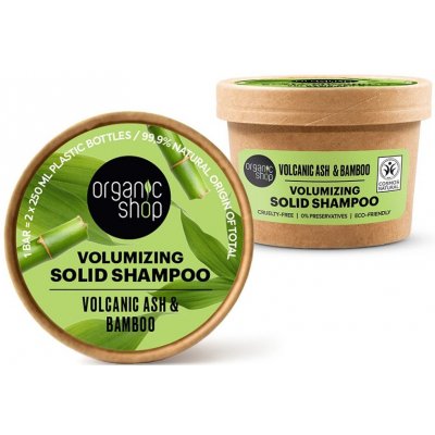 Organic Shop Tuhý šampon Sopečný popel a bambus 60 g – Zboží Mobilmania