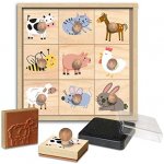 Créa Lign Dřevěná razítka s držákem Farma – Zboží Mobilmania