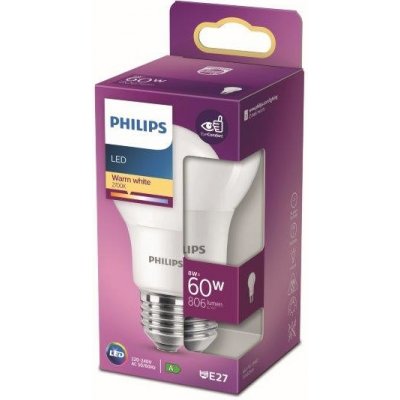 Philips klasik žárovka LED , 8W, E27, teplá bílá