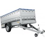 UNITRAILER Jednonápravový přívěs na pružinách 264x125 FORCE 264/R KIPP s bočnicemi BIS, rámem H-0 a modrou plachtou