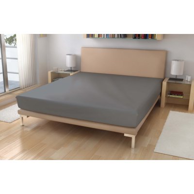 Polášek Jersey prostěradlo č.61 tm. šedá LYCRA Šedá 95% bavlna + 5% elastan 160x200x15 - 18 – Zboží Dáma