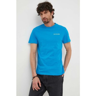 Trussardi bavlněné tričko s potiskem TRU1MTS02 modrá