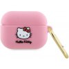 Pouzdro na sluchátka Hello Kitty Liquid Silicone 3D Kitty Head Logo Pouzdro pro AirPods Pro HKAP3DKHSP