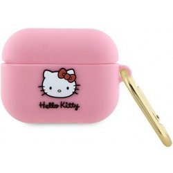 Hello Kitty Liquid Silicone 3D Kitty Head Logo Pouzdro pro AirPods Pro HKAP3DKHSP