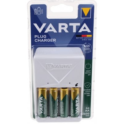 Varta Plug Charger + 4x AA 2600 mAh 57657101461 – Hledejceny.cz