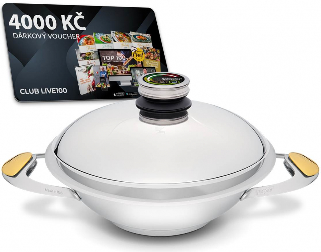 Zepter Wok pánev 24 cm nepřilnavý povrch leštěný