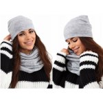 Fashionweek dámská čepice a šála cashmere touch S2468 šedý melír – Zboží Mobilmania