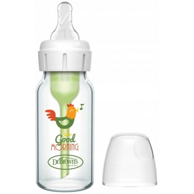 Dr. Brown's kojenecká láhev Options Narrow anti Colic skleněná bílá se silikonovým dudlíkem level1 1 ks 120ml – Hledejceny.cz