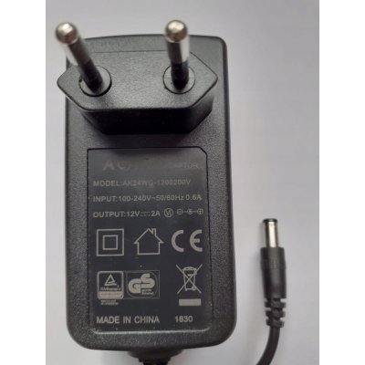 NAPÁJECÍ ADAPTÉR AK24WG-1200200V 12V 2A SATELITNÍ DEKODÉRY HARDWARE RTY AGD VÝKONNÝ