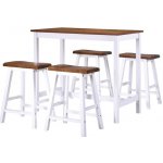 Barový stůl a stoličky sada 5 kusů z masivního dřeva 275232 – Sleviste.cz