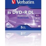 Verbatim DVD+R DL, 8,5GB 8x, AZO, jewel, 5ks (43541) – Zboží Živě
