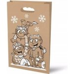 Taška mikulášská papírová, přírodní hnědá Čerti 26 x 41 cm – Zboží Dáma