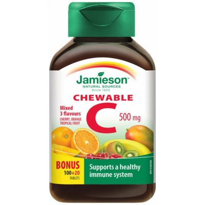 Jamieson Vitamin C 500 mg tropické ovoce cucací 120 tablet – Hledejceny.cz