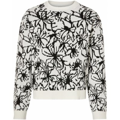 esmara Dámský pletený svetr květiny bílá černá – Zboží Dáma