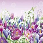 IHR Ideal Home Range Ubrousek 33x33cm Krokusy na růžovém – Zboží Dáma