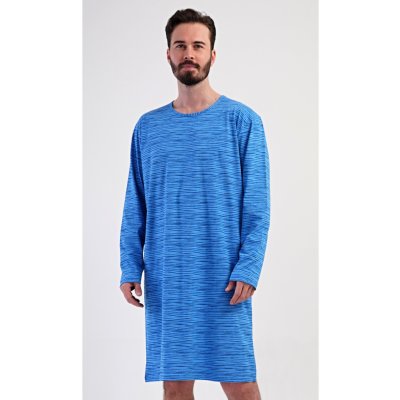 Vienetta Man pánská noční košile s dlouhým rukávem Sebastian modrá – Hledejceny.cz