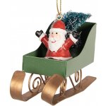 Clayre & Eef Zelená plastová vánoční ozdoba sáně – 10x3x8 cm – Hledejceny.cz
