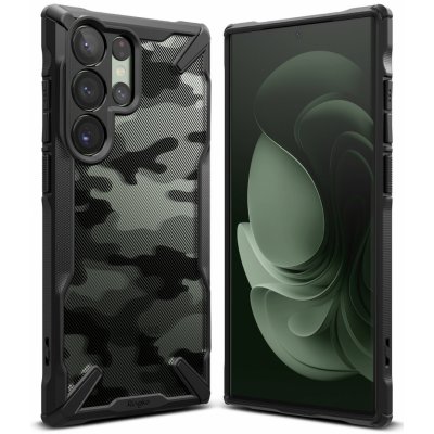 Pouzdro Ringke Fusion-X Samsung Galaxy S23 Ultra camo černé – Zboží Mobilmania