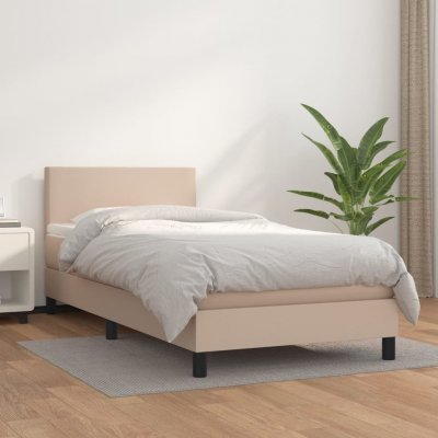 vidaXL 3140982 Boxspring postel s matrací umělá kůže / barva cappuccino
