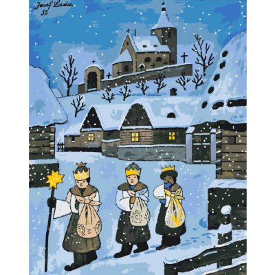 MALUJEŠ JOSEF LADA TŘI KRÁLOVÉ 1952 60 x 90 cm vypnuté plátno na rám – Zboží Mobilmania