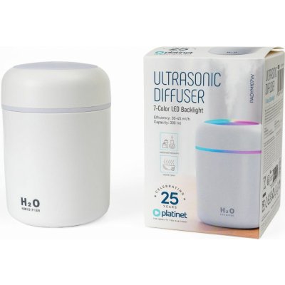 Platinet LED RGB Ultrazvukový aroma difuzér a zvlhčovač vzduchu 300 ml bílá PL0641 – Zboží Dáma
