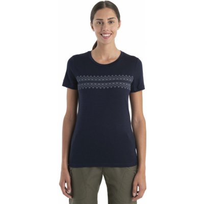 Icebreaker merino 150 Tech Lite II SS T First Snow Stripe Midnight Navy