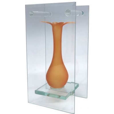 Skleněná váza s plochým sklem, oranžová – Zboží Mobilmania