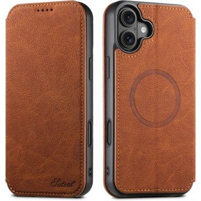 Suteni RETRO Zaklápěcí pouzdro s MagSafe pro Apple iPhone 17 světle hnědé – Zboží Mobilmania