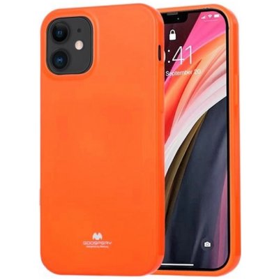 Pouzdro Goospery lesklé z měkkého plastu iPhone 12 mini - neonově oranžové