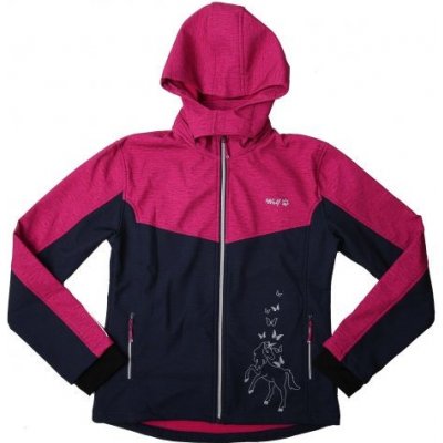 Wolf dívčí soft zateplená bunda B2267 růžová+tm. modrá – Zboží Mobilmania
