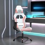 VidaXL Herní židle bílá a růžová umělá kůže – Sleviste.cz