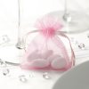 Svatební cukrovinka PartyDeco Sáček z organzy světle růžový 10 ks - organzový pytlíček na svatební mandle a dárečky pro hosty