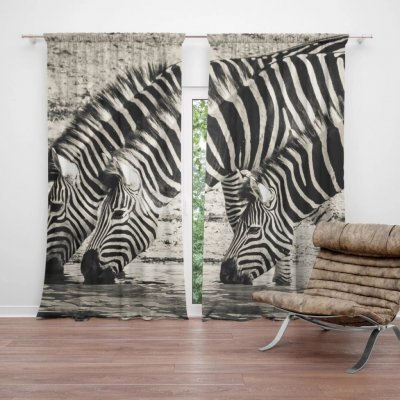 Sablio Závěs Zebry u vody: 2ks 140x250cm – Hledejceny.cz