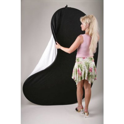 Fotografické pozadí dvojité bílá, černá 1,5x2m samet – Zboží Mobilmania