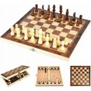 Šachy 3v1 dřevěné 29x29 cm
