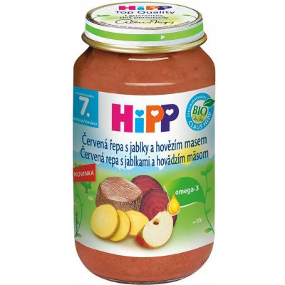 Hipp Bio červená řepa s jablky a hovězím masem 220 g