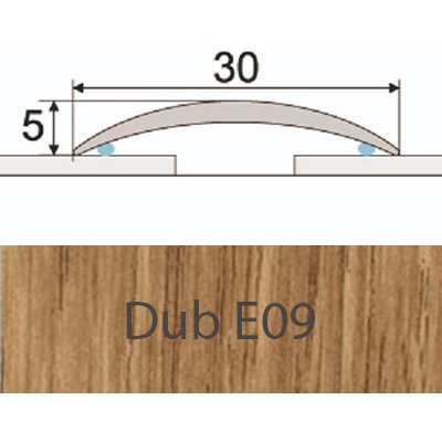 PROFIL Team Přechodový profil dub E09 30 mm x 0,93 m