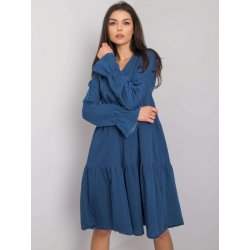 Rue Paris Modré dámské džínové šaty s volány ro-sk-e08.37-blue
