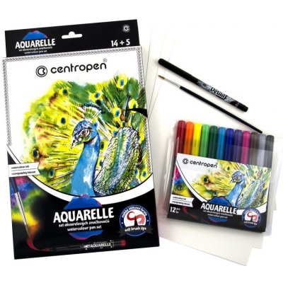 Aquarelle sada akvarelových barev 12 ks + příslušenství – Zbozi.Blesk.cz