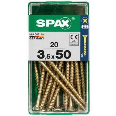 Spax Uni vrut zápust.hlava PZ/Z2 4CUT částečný závit Yellox 35 x 50 mm 20 ks – Hledejceny.cz