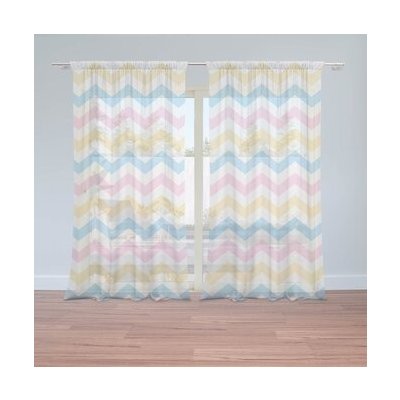Sablio Záclony Tříbarevné klikyháky: 2ks 150x250cm – Hledejceny.cz
