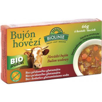 Biolinie bujón hovězí Bio kostky 6 x 0,5l