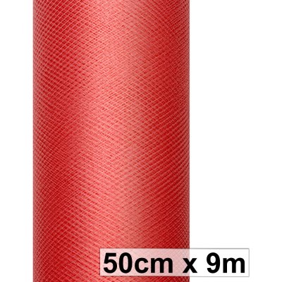 Svatební a aranžerský tyl 50 cm x 9 m - červená – Zboží Dáma