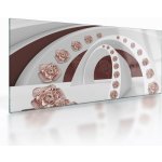 Skleněný obraz - 3D oblouky s květy, jednodílný 100x50 cm na skle – Sleviste.cz