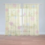 Sablio Záclony Květiny na žluté: 2ks 150x250cm – Zboží Mobilmania