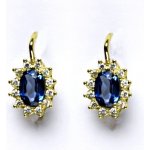 Čištín Zlaté náušnice Kate,žluté i bílé zlato,syntetický akvamarin tmavý,náušnice ze zlata,NK 1480 – Zbozi.Blesk.cz