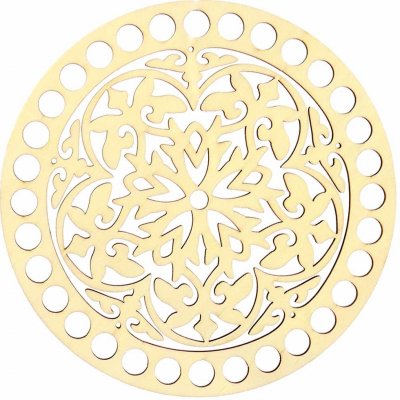 Víko na košík kruh Ø 15 cm bříza, ornament – Zboží Mobilmania