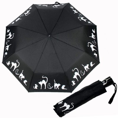 Doppler Magic Fiber Cats kočka plně automatický deštník černý
